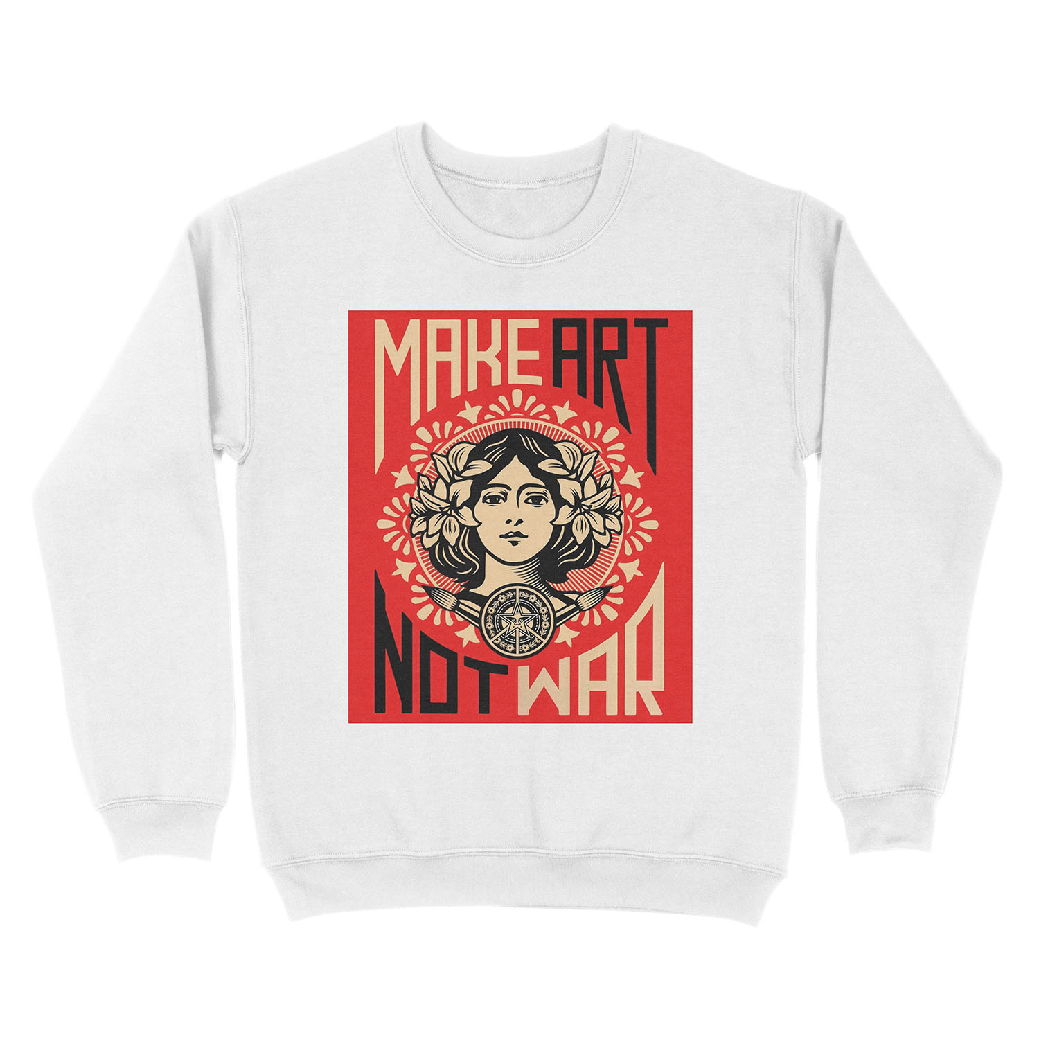 Make Art Not War Symbol Unisex Crewneck Sweatshirt - Image 2