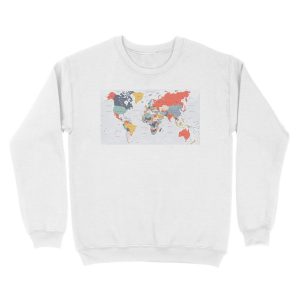 Alternative view of Map of the World in Happy Colors Unisex Crewneck Sweatshirt
