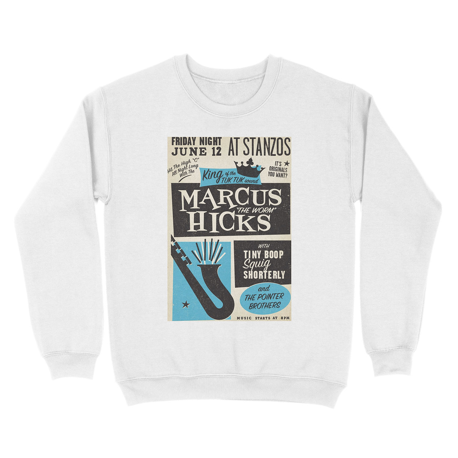 Marcus "the worm" Hicks concert poster Unisex Crewneck Sweatshirt - Image 2
