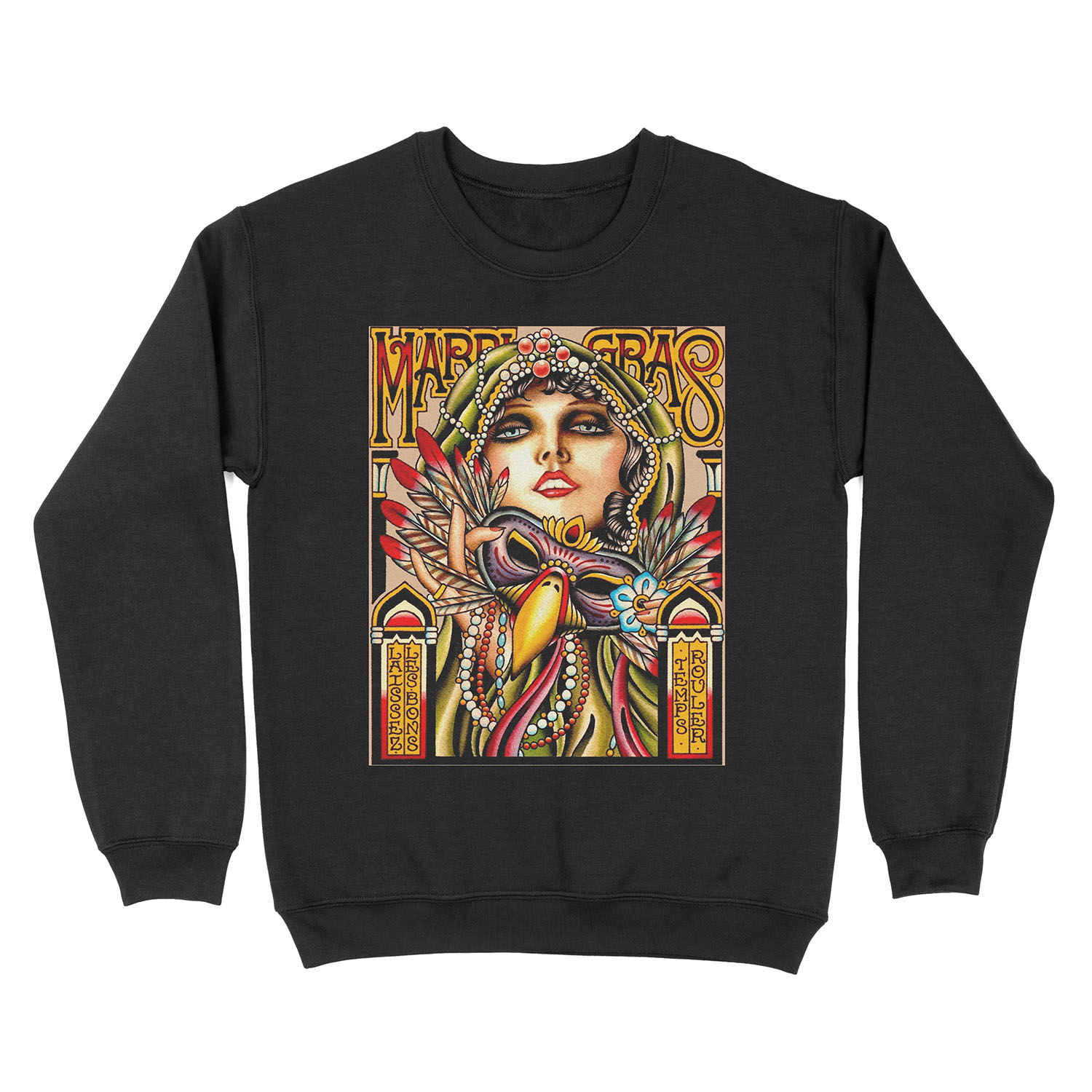 MARDI GRAS; Vintage New Orleans Art Deco Print Unisex Crewneck Sweatshirt