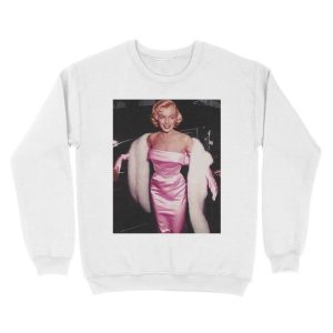 Alternative view of Marilyn Monroe in pink Unisex Crewneck Sweatshirt