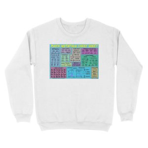 Alternative view of Mathematics Notation Cheat Sheet Unisex Crewneck Sweatshirt