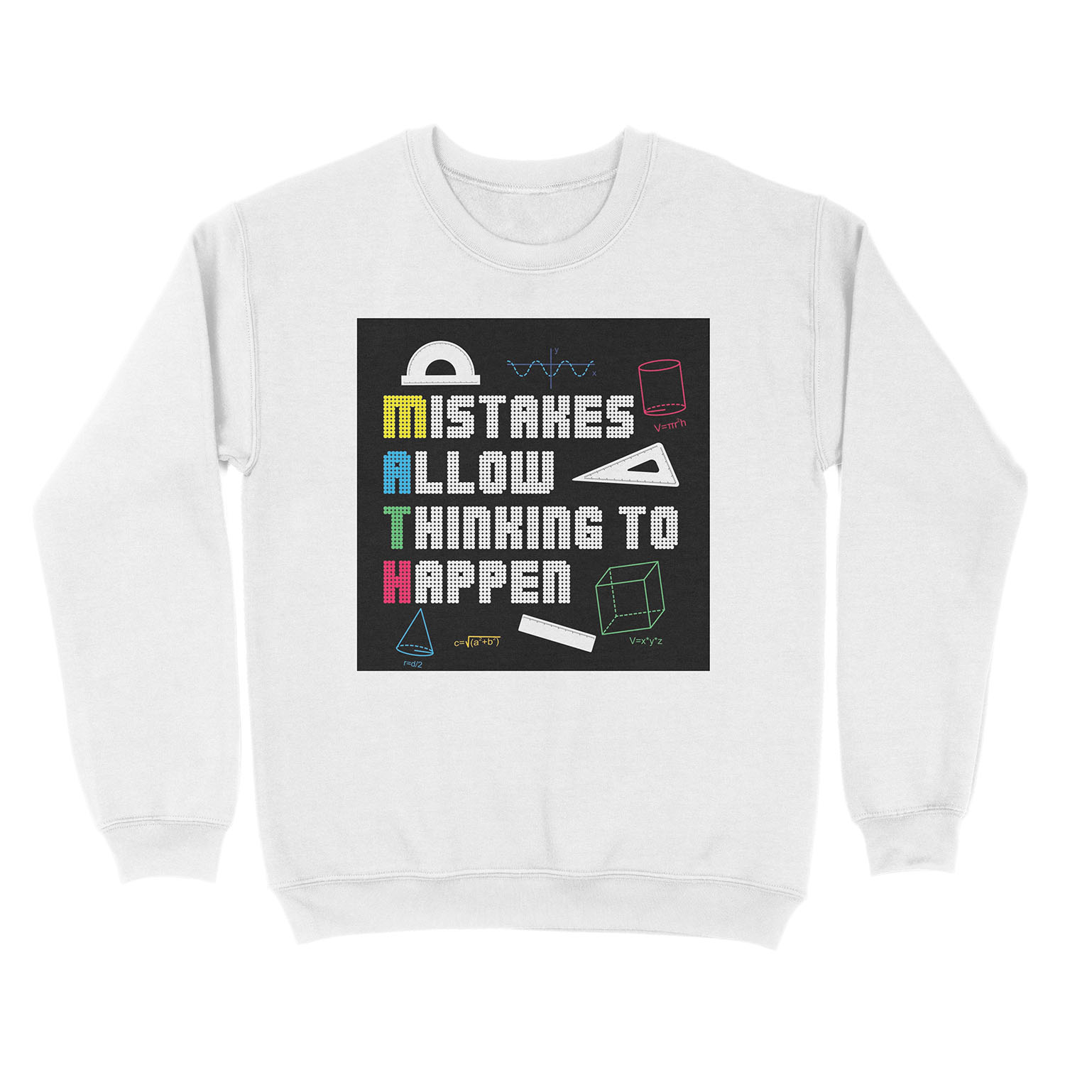MATHS MATH: MISTAKES ALLOW THINKING TO HAPPEN POISON - FUNNY MATHS SHIRT - FUNNY MATHS TEE Unisex Crewneck Sweatshirt - Image 2