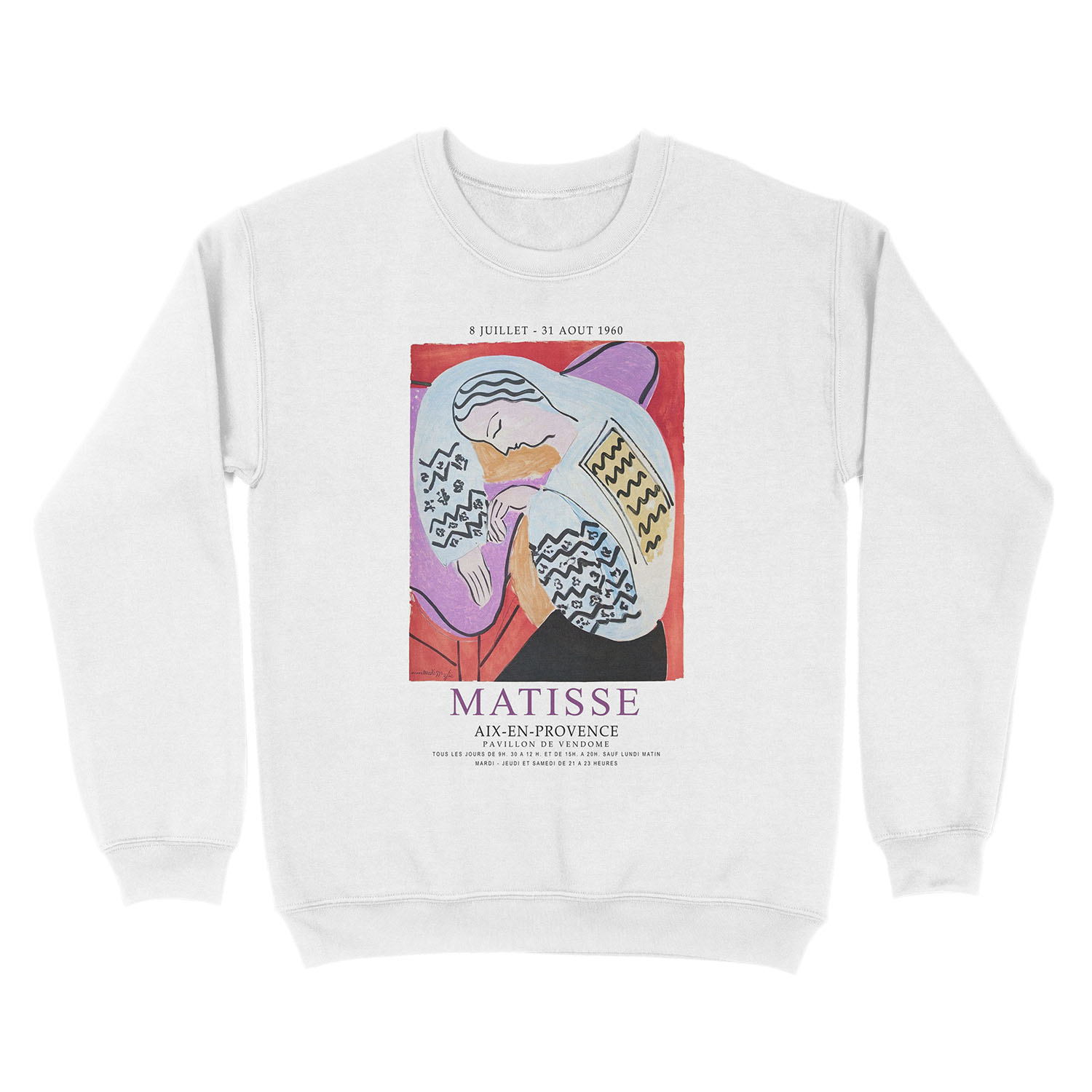 Matisse Exhibition - Aix-en-Provence - The Dream Artwork Unisex Crewneck Sweatshirt - Image 2