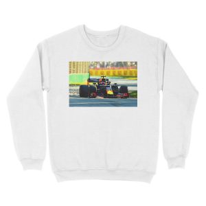 Alternative view of Max Verstappen racing in the 2019 Australian Grand Prix Unisex Crewneck Sweatshirt
