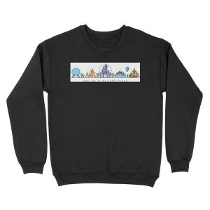 Meet me at my Happy Place Vector Orlando Theme Park Illustration Design Unisex Crewneck Sweatshirt
