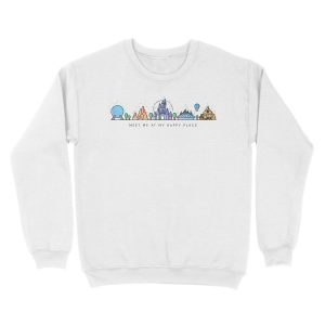 Alternative view of Meet me at my Happy Place Vector Orlando Theme Park Illustration Design Unisex Crewneck Sweatshirt