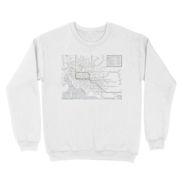 Melbourne train and tram map Unisex Crewneck Sweatshirt - Image 2