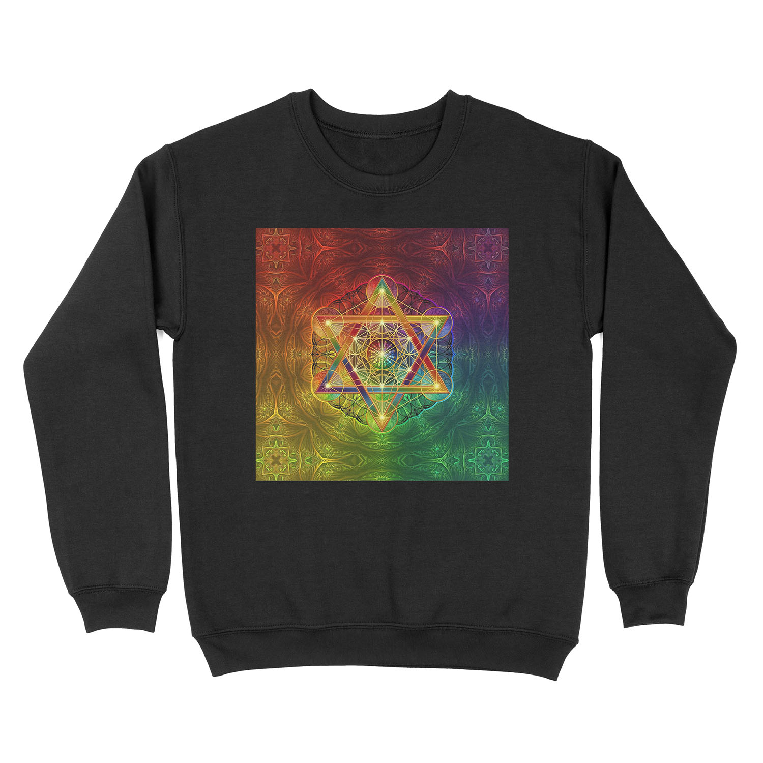 Metatron's Cube with Merkabah and Flower of Life Unisex Crewneck Sweatshirt