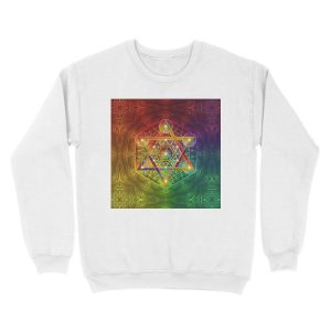 Alternative view of Metatron's Cube with Merkabah and Flower of Life Unisex Crewneck Sweatshirt