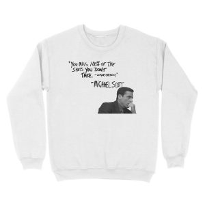 Alternative view of Michael Scott's Inspirational Quote (White) Unisex Crewneck Sweatshirt