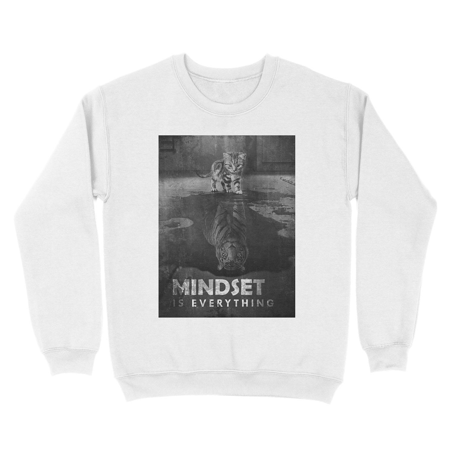 Mindset Is Everything Tiger Cat Unisex Crewneck Sweatshirt - Image 2