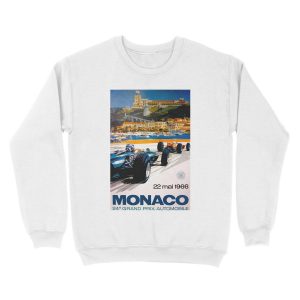 Alternative view of MONACO GRAND PRIX; Vintage 1966 Auto Racing Print Unisex Crewneck Sweatshirt