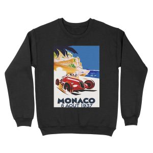 MONACO GRAND PRIX Vintage Auto Racing Advertising Print Unisex Crewneck Sweatshirt