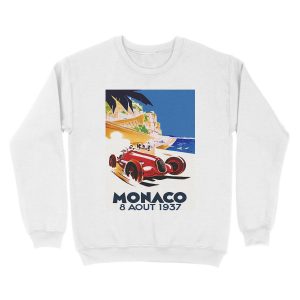 Alternative view of MONACO GRAND PRIX Vintage Auto Racing Advertising Print Unisex Crewneck Sweatshirt