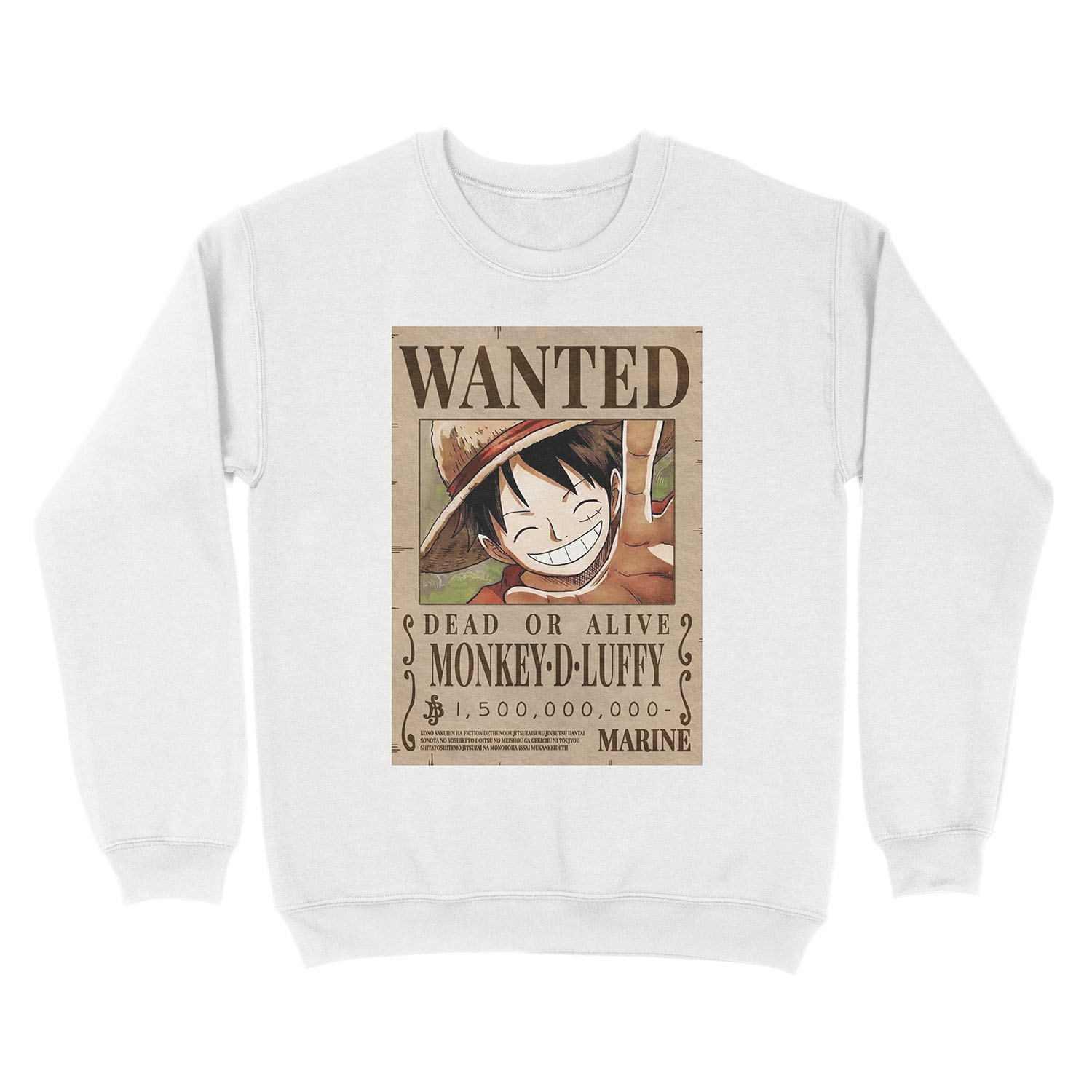 Monkey D Luffy Wanted Bounty Unisex Crewneck Sweatshirt - Image 2