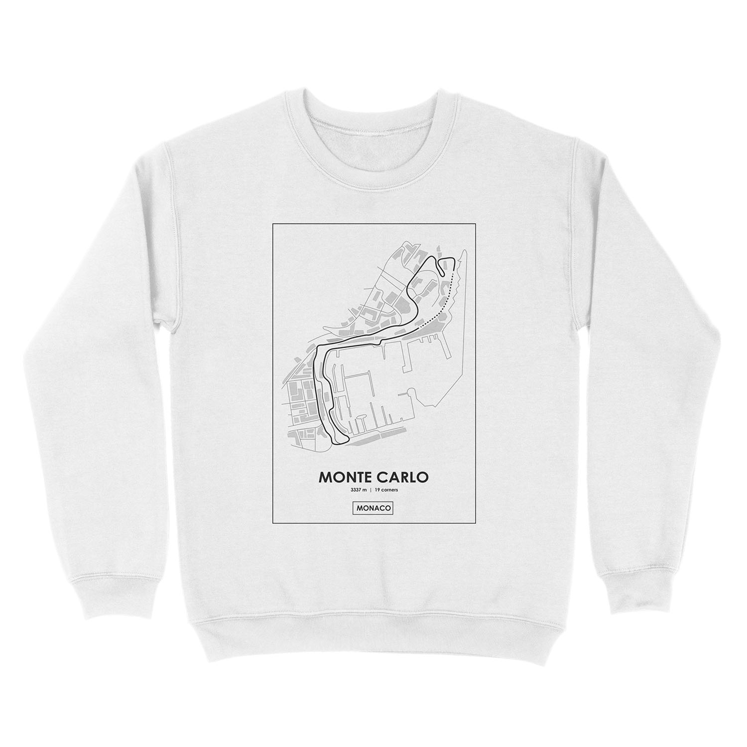 Monte Carlo - Monaco Track Map Unisex Crewneck Sweatshirt - Image 2