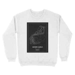 Alternative view of Monte Carlo - Monaco Track Map WHITE Unisex Crewneck Sweatshirt