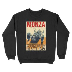 MONZA GRAND PRIX; Vintage Auto Racing Print Unisex Crewneck Sweatshirt