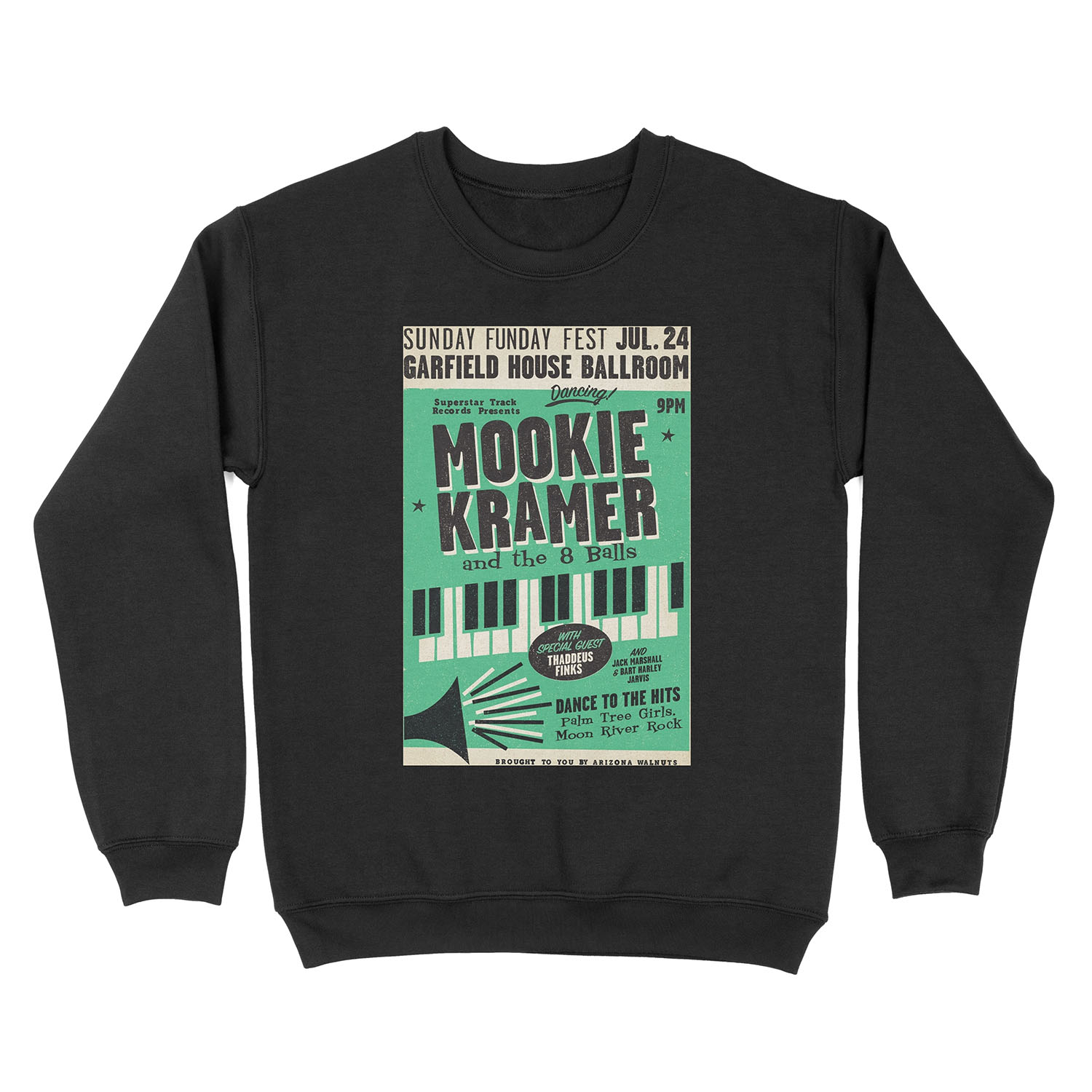 Mookie Kramer and the 8 Balls concert poster Unisex Crewneck Sweatshirt