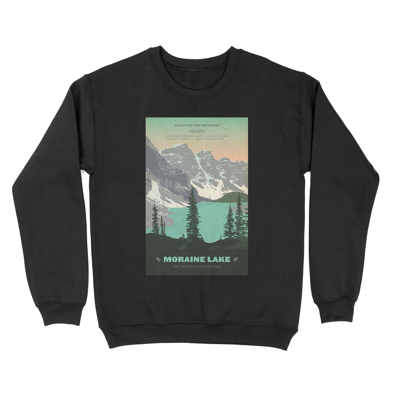 Moraine Lake poster Unisex Crewneck Sweatshirt