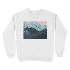 Alternative view of Mountains, Moon, Nature, Fashion print, Scandinavian art, Modern art, Wall art, Print, Minimalistic, Modern Unisex Crewneck Sweatshirt