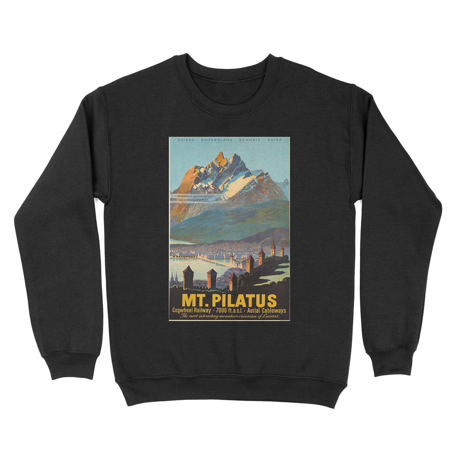 Mt.Pilatus,Switzerland,Ski Unisex Crewneck Sweatshirt