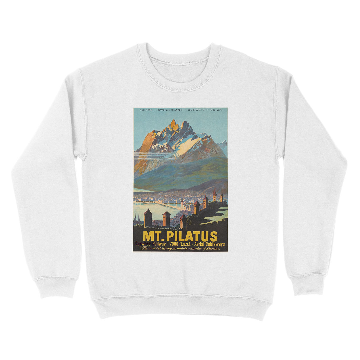 Mt.Pilatus,Switzerland,Ski Unisex Crewneck Sweatshirt - Image 2