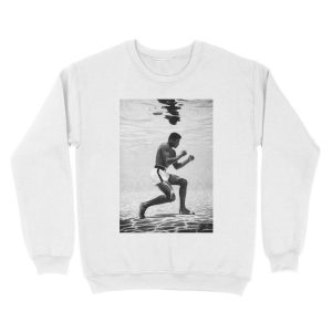 Alternative view of Muhammad Ali Under Water Fighting Position Unisex Crewneck Sweatshirt