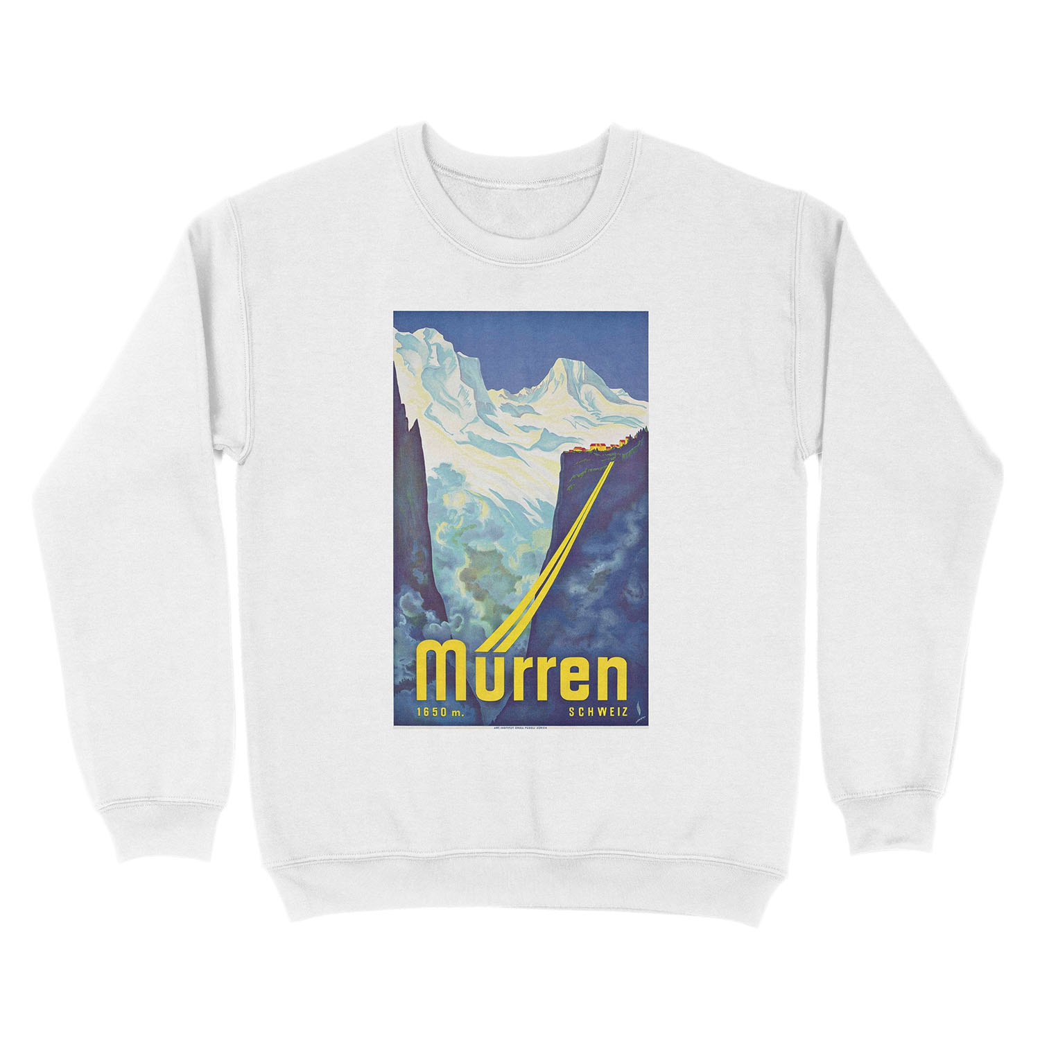 Murren - Vintage Swiss Travel Unisex Crewneck Sweatshirt - Image 2