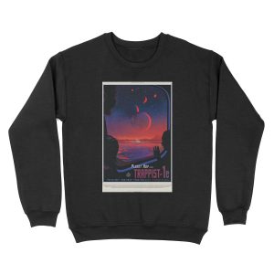 NASA JPL Exoplanet Travel Bureau: TRAPPIST-1e (8K resolution) Unisex Crewneck Sweatshirt