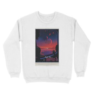 Alternative view of NASA JPL Exoplanet Travel Bureau: TRAPPIST-1e (8K resolution) Unisex Crewneck Sweatshirt