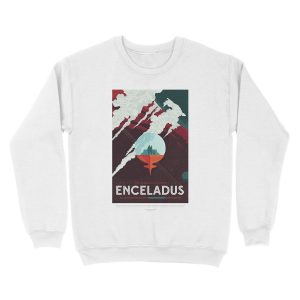 Alternative view of NASA JPL Space Tourism: Enceladus (8K resolution) Unisex Crewneck Sweatshirt