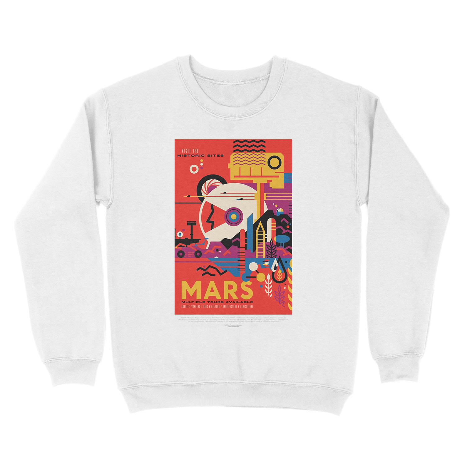 NASA JPL Space Tourism: Mars (8K resolution) Unisex Crewneck Sweatshirt - Image 2
