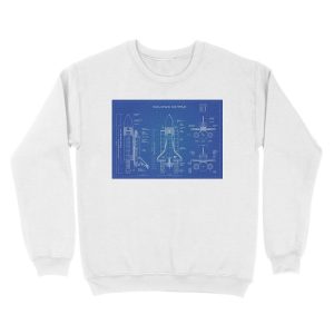 Alternative view of NASA Space Shuttle (Blueprint) Unisex Crewneck Sweatshirt