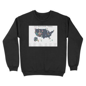National Parks Explorer Map Unisex Crewneck Sweatshirt