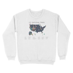 Alternative view of National Parks Explorer Map Unisex Crewneck Sweatshirt