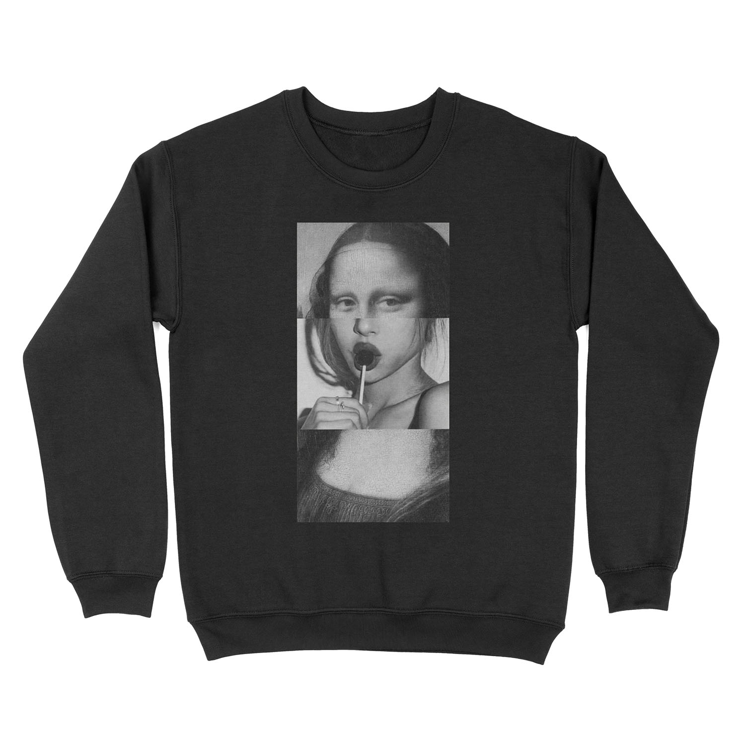 naughty mona lisa vaporwave Unisex Crewneck Sweatshirt