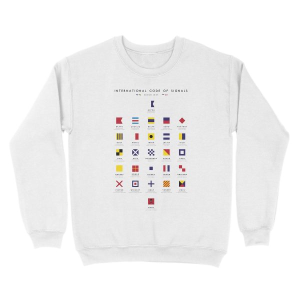 Nautical Flags: International Code of Signals Unisex Crewneck Sweatshirt - Image 2