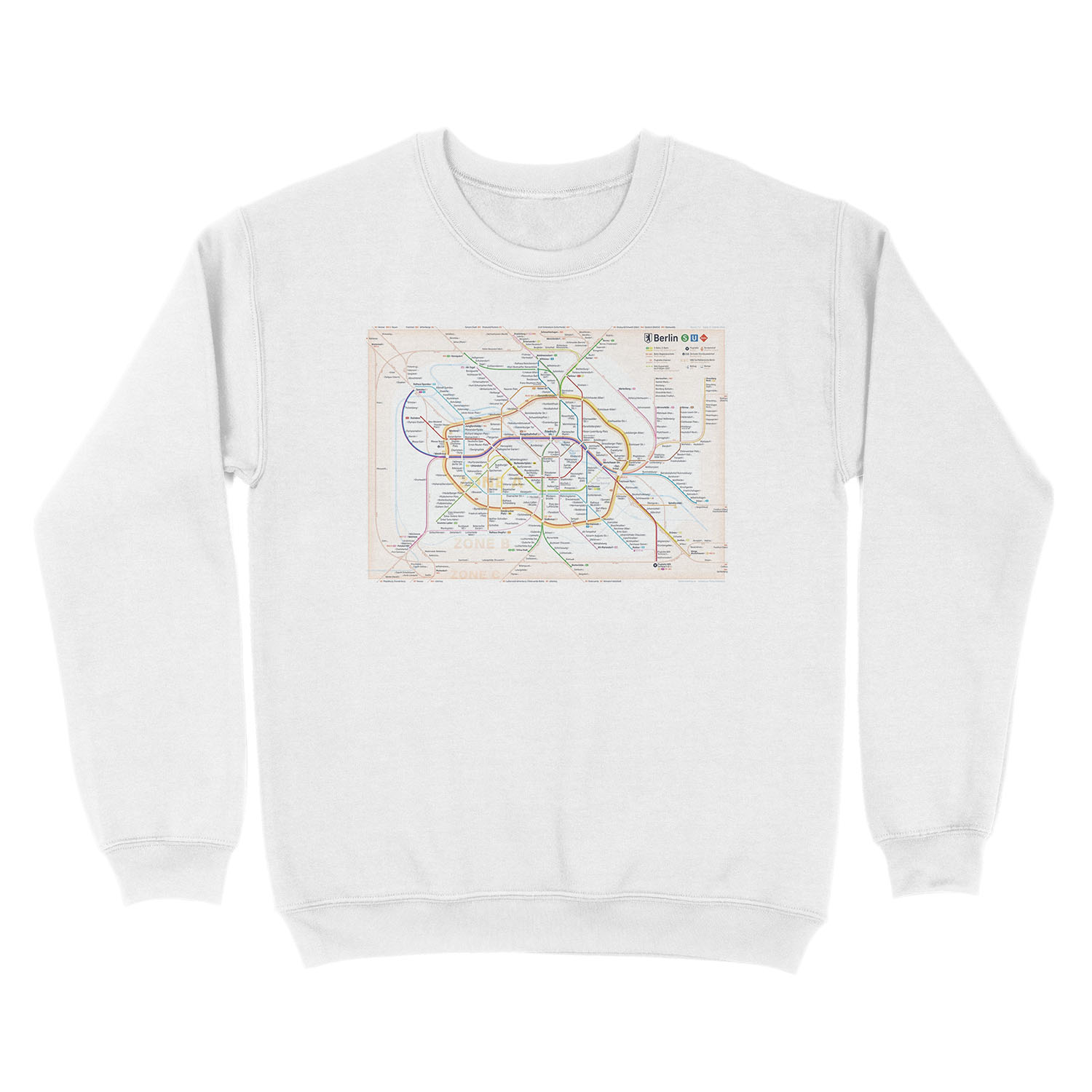 New Berlin rapid transit route map (October 31, 2020) Unisex Crewneck Sweatshirt - Image 2