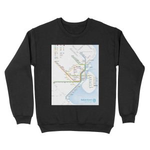 New rapid transit map of Copenhagen (December 14, 2020) Unisex Crewneck Sweatshirt