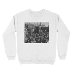 Alternative view of New York City - from the Empire State Black and White Unisex Crewneck Sweatshirt