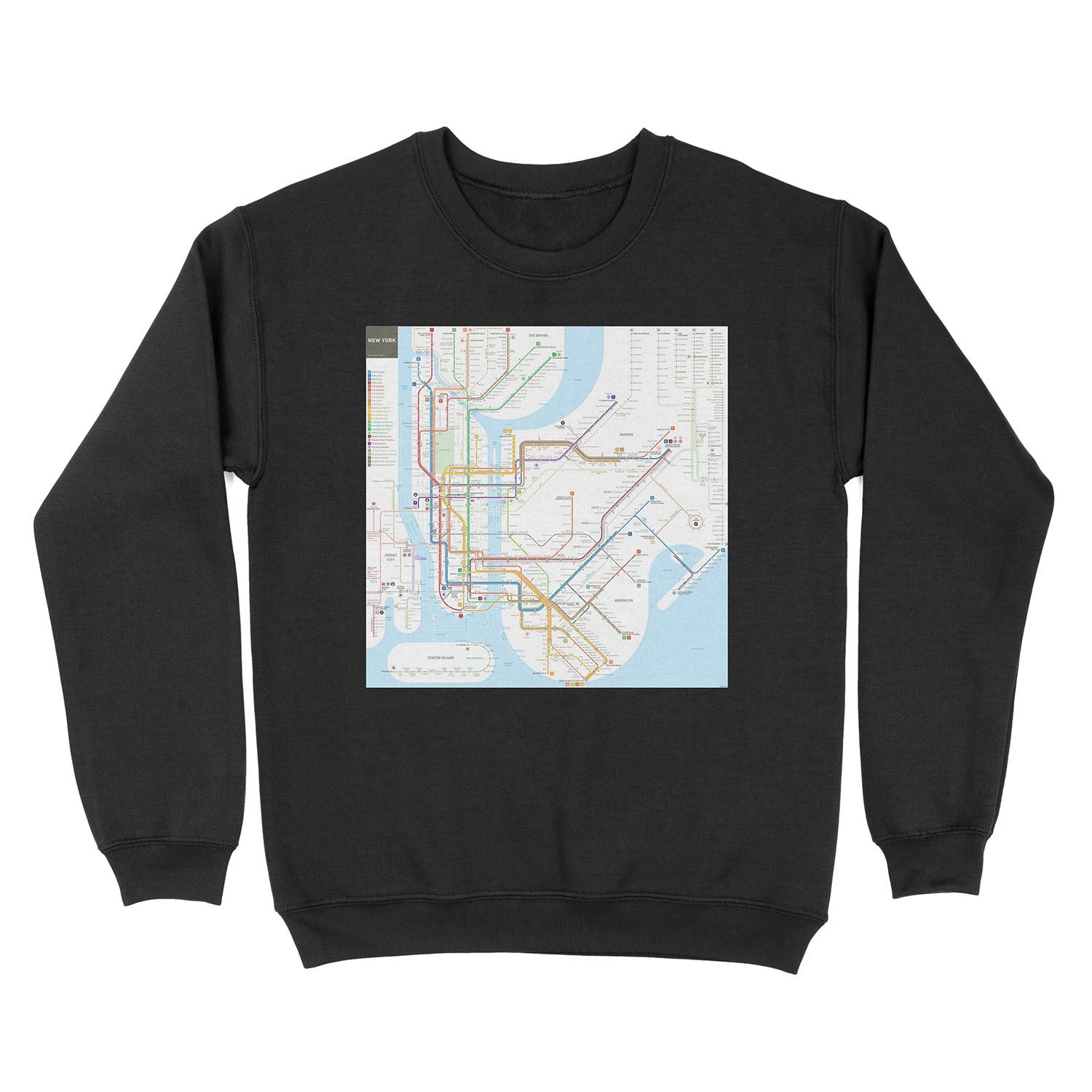 New York City subway map Unisex Crewneck Sweatshirt