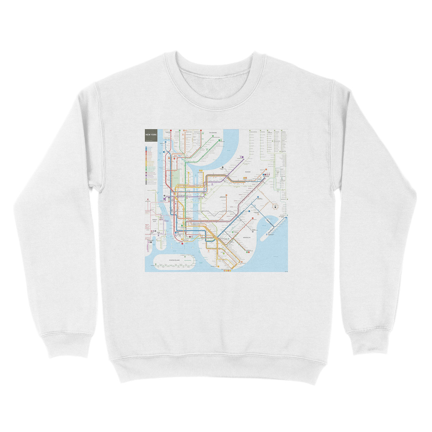 New York City subway map Unisex Crewneck Sweatshirt - Image 2