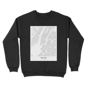 New York Minimalist Map Unisex Crewneck Sweatshirt