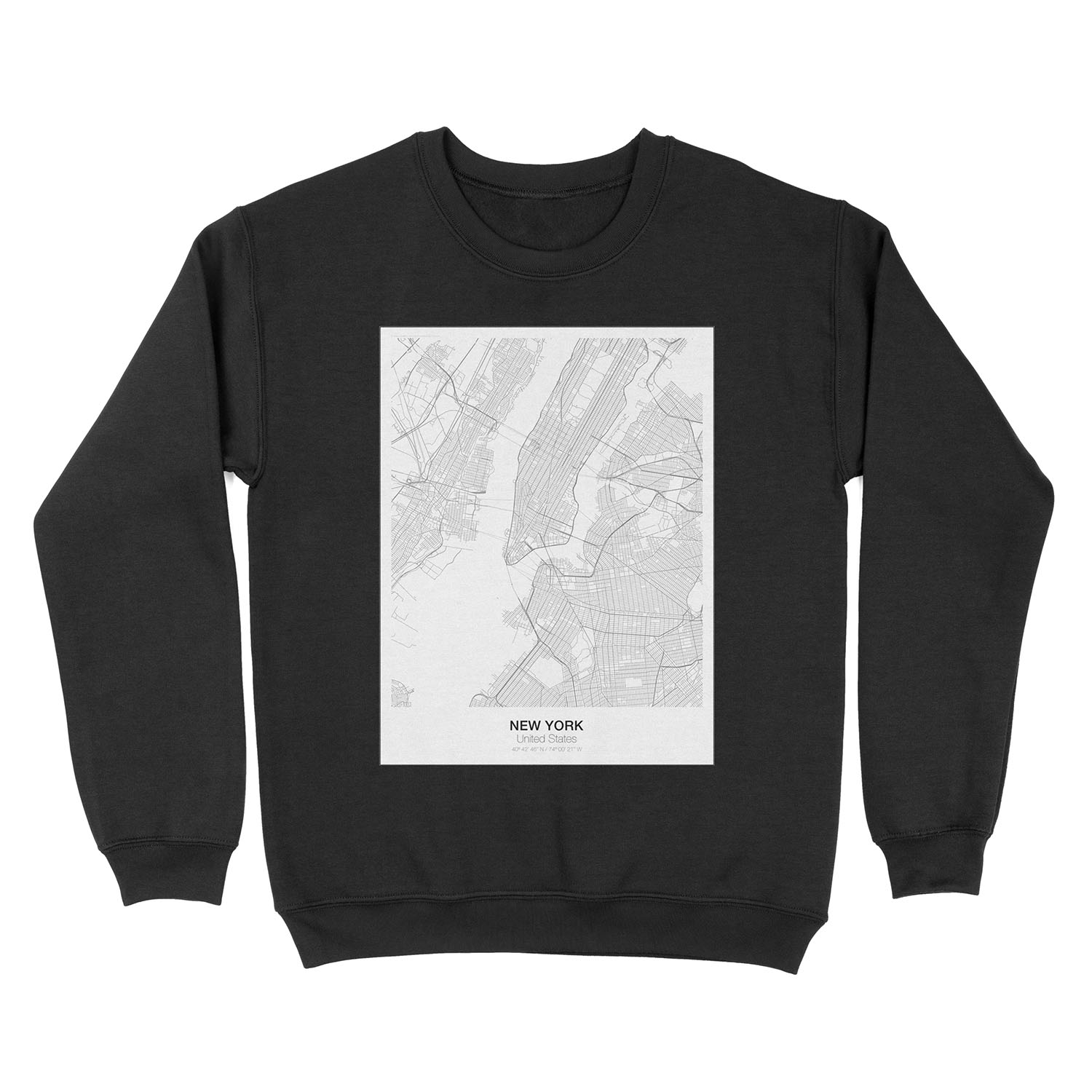 New York Minimalist Map Unisex Crewneck Sweatshirt