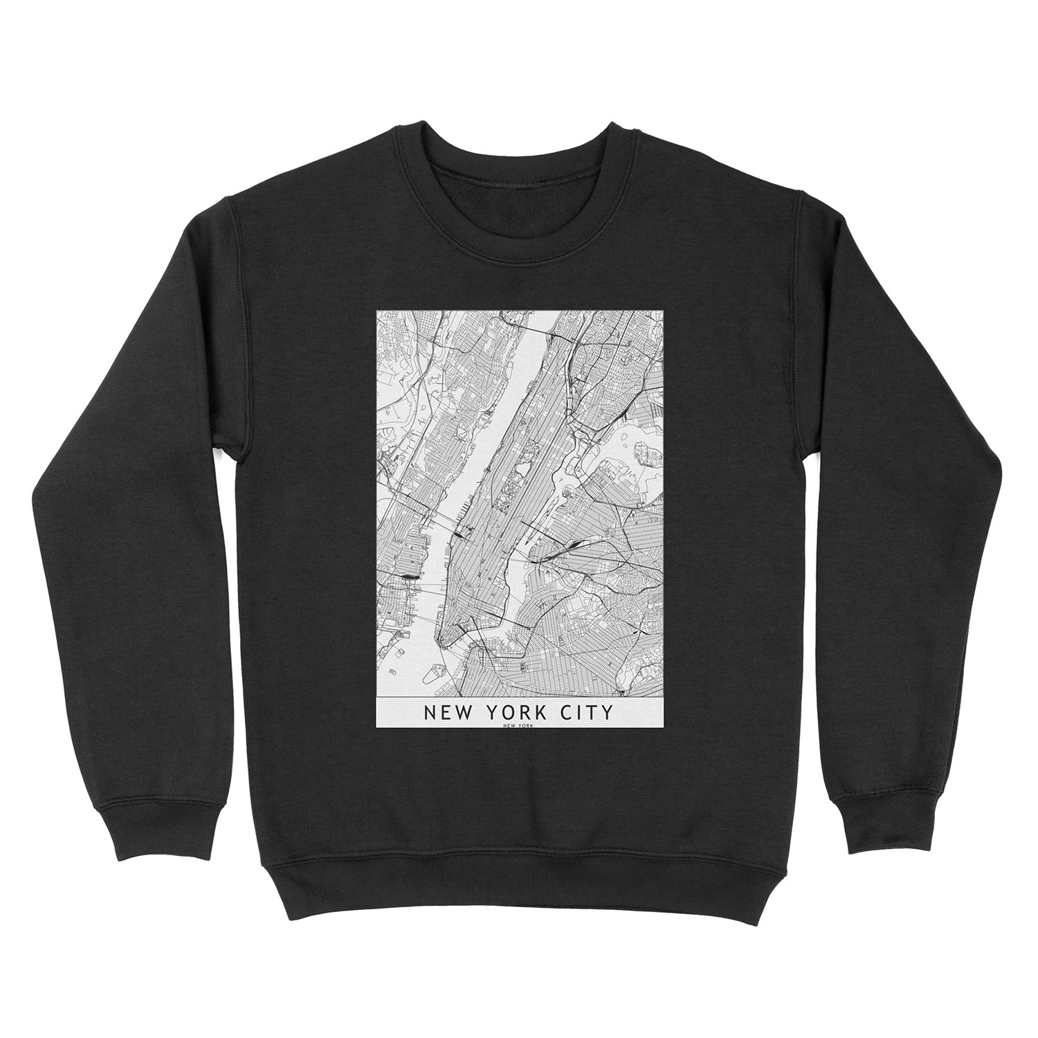 New York White Map Unisex Crewneck Sweatshirt