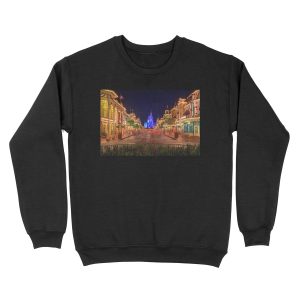 Nighttime On Main Street USA Unisex Crewneck Sweatshirt