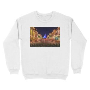 Alternative view of Nighttime On Main Street USA Unisex Crewneck Sweatshirt