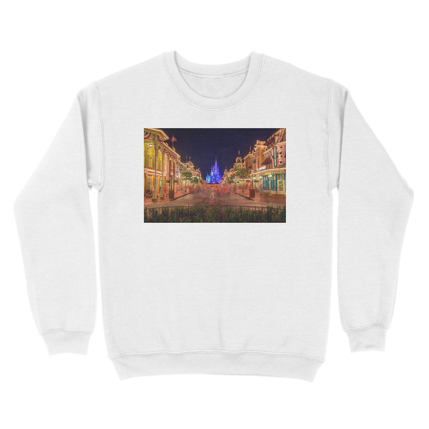 Nighttime On Main Street USA Unisex Crewneck Sweatshirt - Image 2